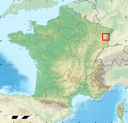 Karte von Frankreich mit Elsass